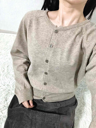 Soft Daily Round Neck Loose Fit Knit Cardigan