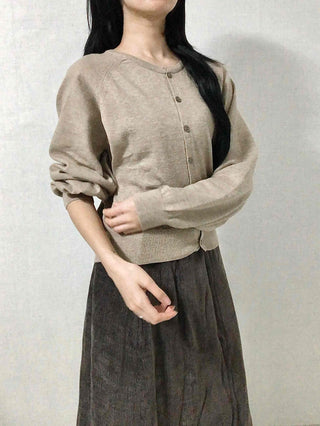Soft Daily Round Neck Loose Fit Knit Cardigan