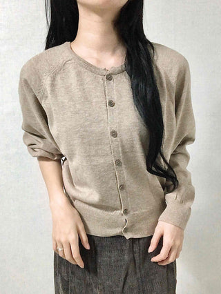 Soft Daily Round Neck Loose Fit Knit Cardigan