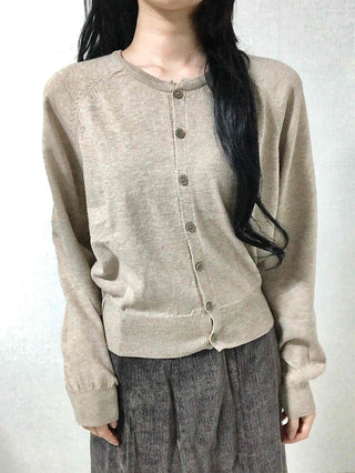 Soft Daily Round Neck Loose Fit Knit Cardigan