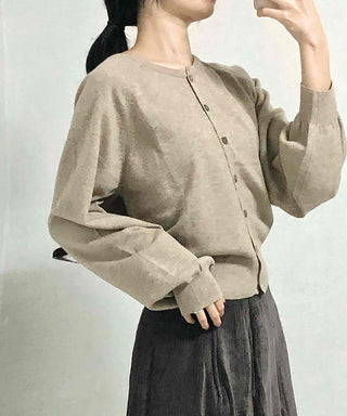 Soft Daily Round Neck Loose Fit Knit Cardigan