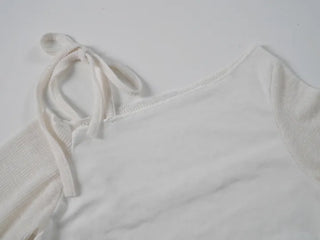 Neru See-through Ribbon Shirred Top