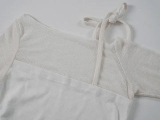 Neru See-through Ribbon Shirred Top