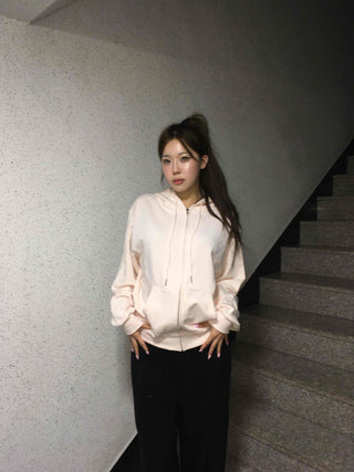 Delicate Fit See-through Zip-Up Hoodie