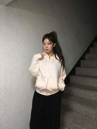 Delicate Fit See-through Zip-Up Hoodie