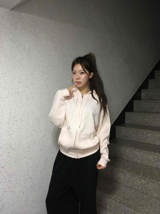 Delicate Fit See-through Zip-Up Hoodie