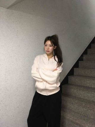 Delicate Fit See-through Zip-Up Hoodie