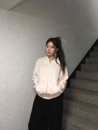Delicate Fit See-through Zip-Up Hoodie