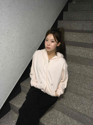 Delicate Fit See-through Zip-Up Hoodie