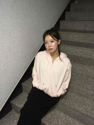 Delicate Fit See-through Zip-Up Hoodie