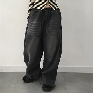 Jami Balloon Wide Elastic Long Denim Pants