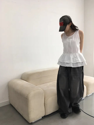 Jami Balloon Wide Elastic Long Denim Pants