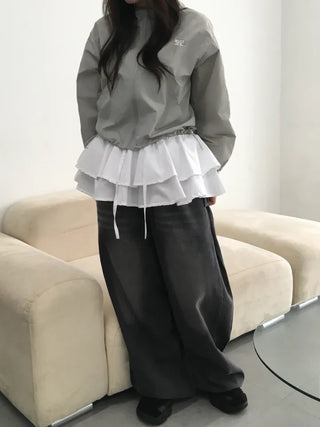 Jami Balloon Wide Elastic Long Denim Pants