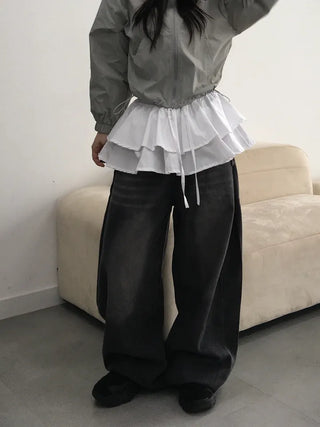 Jami Balloon Wide Elastic Long Denim Pants