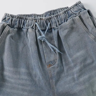 Jami Balloon Wide Elastic Long Denim Pants