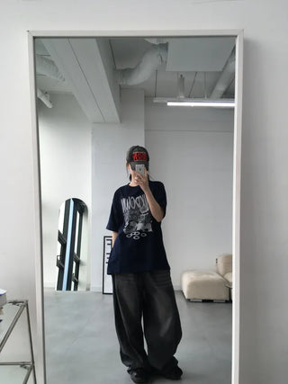 Jami Balloon Wide Elastic Long Denim Pants