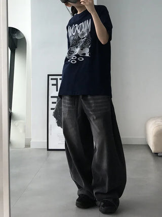 Jami Balloon Wide Elastic Long Denim Pants