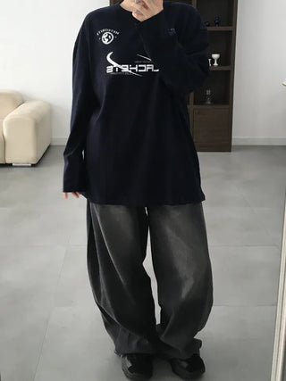 Jami Balloon Wide Elastic Long Denim Pants