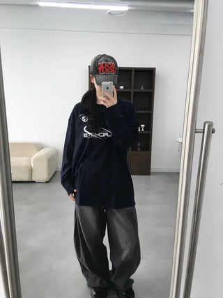 Jami Balloon Wide Elastic Long Denim Pants