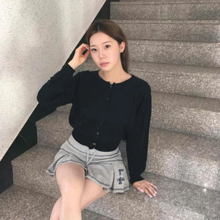 Classic V-Neck Bolero Short Knit Cardigan