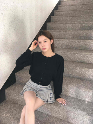Classic V-Neck Bolero Short Knit Cardigan