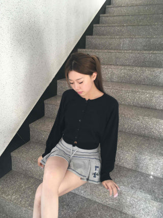 Classic V-Neck Bolero Short Knit Cardigan