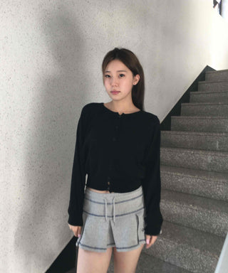 Classic V-Neck Bolero Short Knit Cardigan