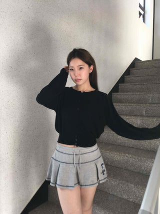 Classic V-Neck Bolero Short Knit Cardigan