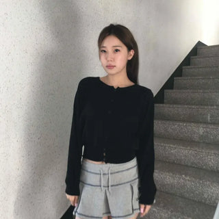 Classic V-Neck Bolero Short Knit Cardigan