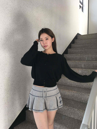 Classic V-Neck Bolero Short Knit Cardigan
