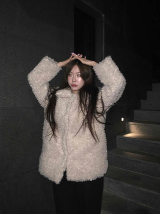 Soft Sherpa Oversized Shearling Coat