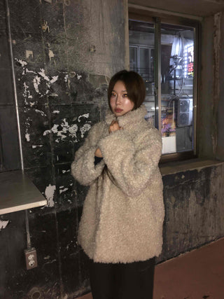 Soft Sherpa Oversized Shearling Coat