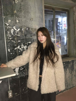 Soft Sherpa Oversized Shearling Coat