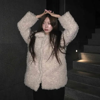 Soft Sherpa Oversized Shearling Coat