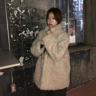 Soft Sherpa Oversized Shearling Coat