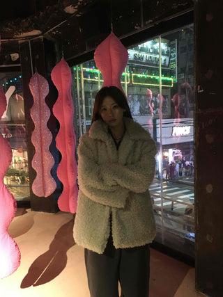 Soft Sherpa Oversized Shearling Coat