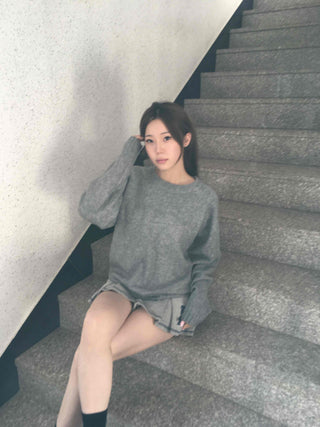 Heavy Oversized Raglan Neckline Loose Knit