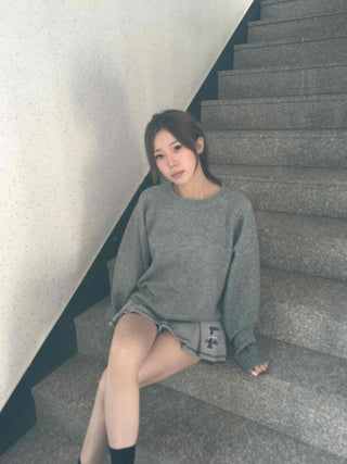 Heavy Oversized Raglan Neckline Loose Knit