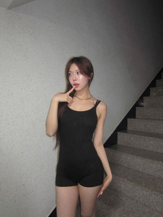 Slim back-string jumpsuit