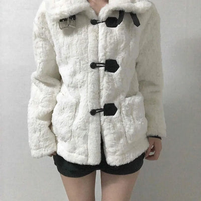 Shearling Toggle Button Medium Jacket