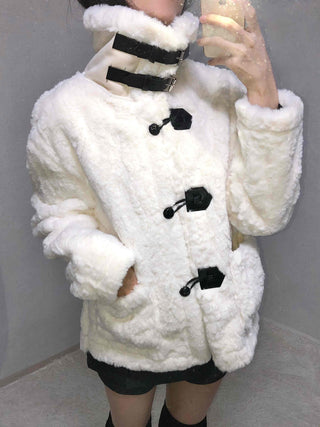 Shearling Toggle Button Medium Jacket