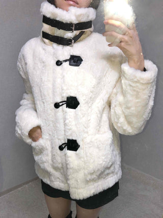 Shearling Toggle Button Medium Jacket