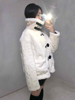 Shearling Toggle Button Medium Jacket