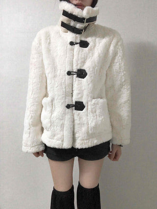 Shearling Toggle Button Medium Jacket