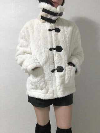 Shearling Toggle Button Medium Jacket