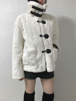 Shearling Toggle Button Medium Jacket