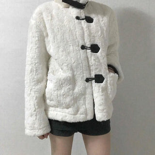 Shearling Toggle Button Medium Jacket