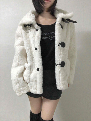 Shearling Toggle Button Medium Jacket