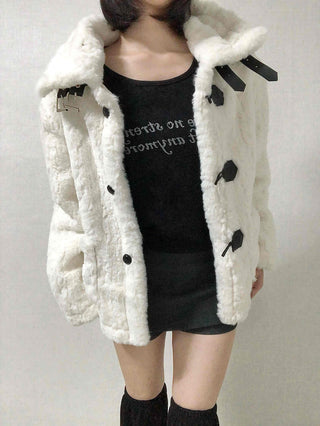 Shearling Toggle Button Medium Jacket