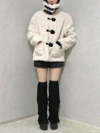 Shearling Toggle Button Medium Jacket